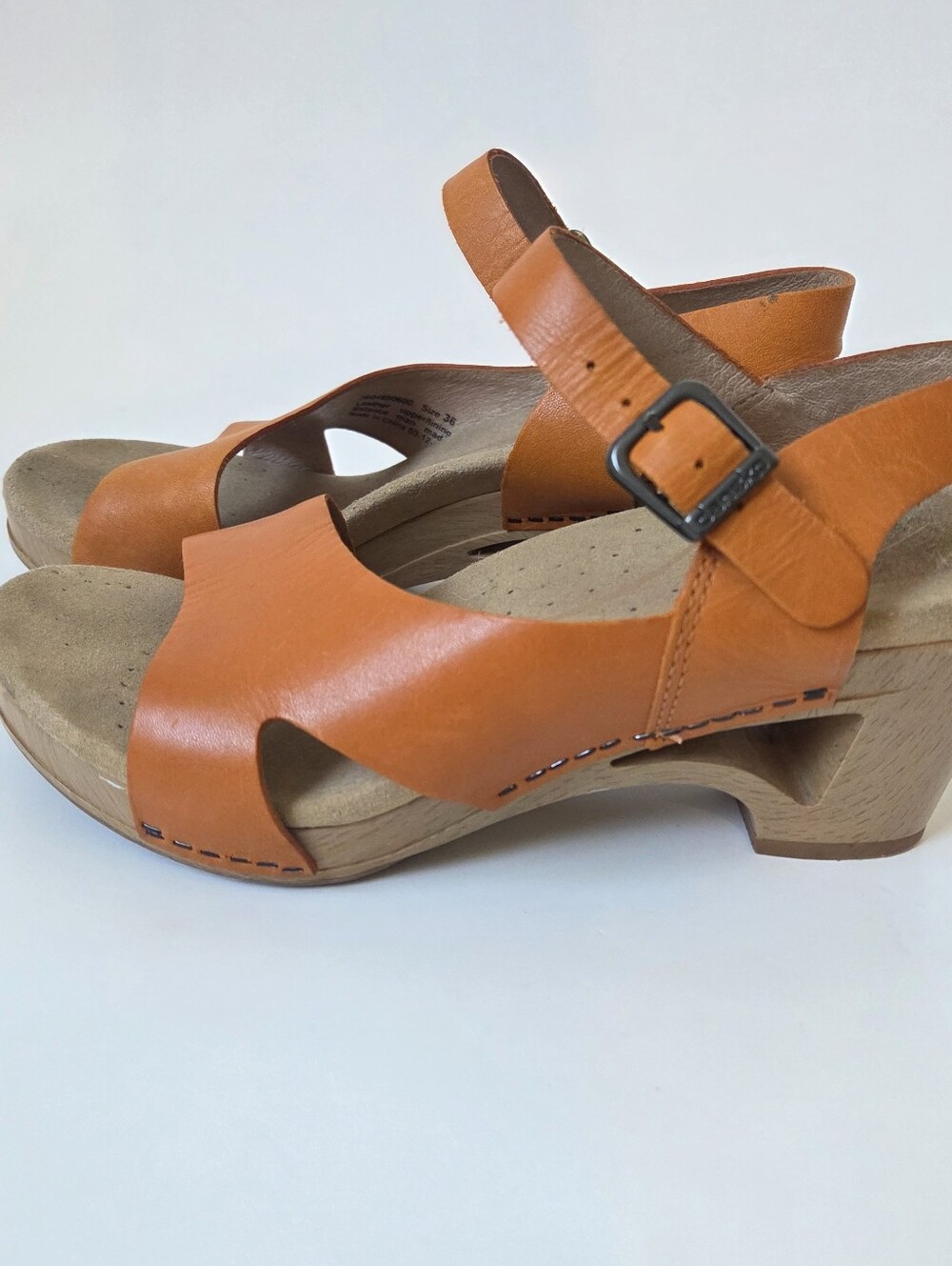 Dansko Tasha Orange Leather Sandal